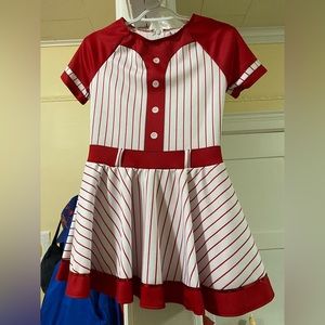 Girls Dance Baseball costume with red cap-XL girls